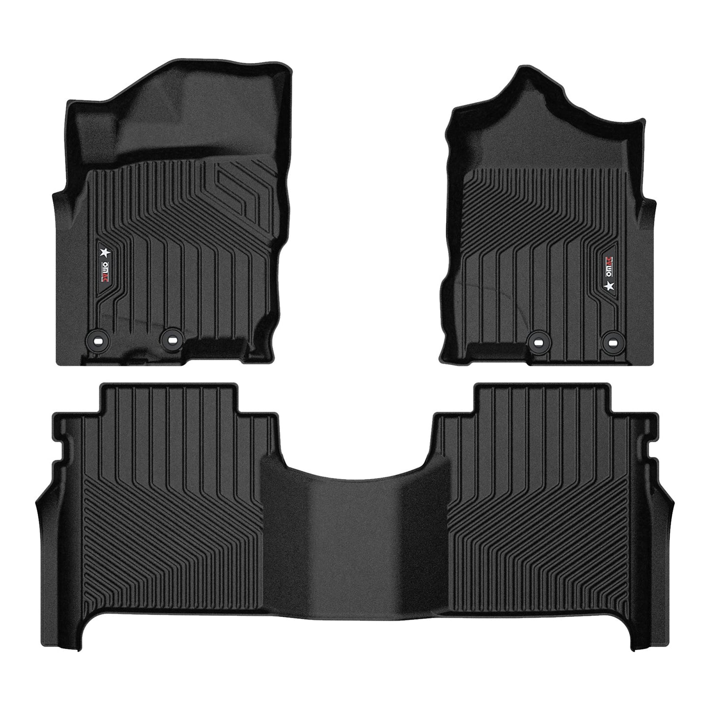 OMAC USA Premium Floor Mats Liners for Truck – Fits 2016–2024 Nissan Titan – First & Second Row Set All Weather Heavy Duty Black