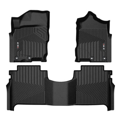 OMAC USA Premium Floor Mats Liners for Truck – Fits 2016–2024 Nissan Titan – First & Second Row Set All Weather Heavy Duty Black