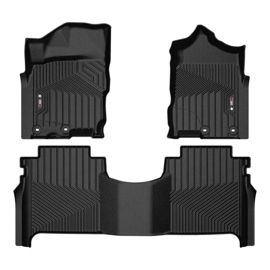 OMAC USA Premium Floor Mats Liners for Truck – Fits 2016–2024 Nissan Titan – First & Second Row Set All Weather Heavy Duty Black