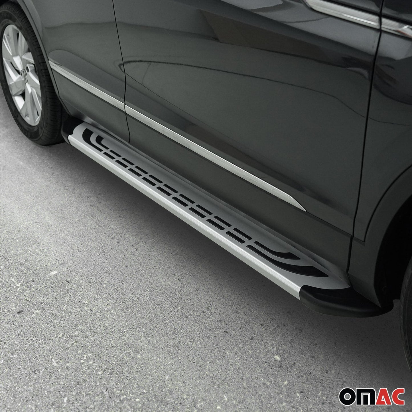 Omac USA Aluminum Running Boards, Side Steps for SUV – Fits with 2017-2025 Mazda CX-5 – Silver (2 Pcs)