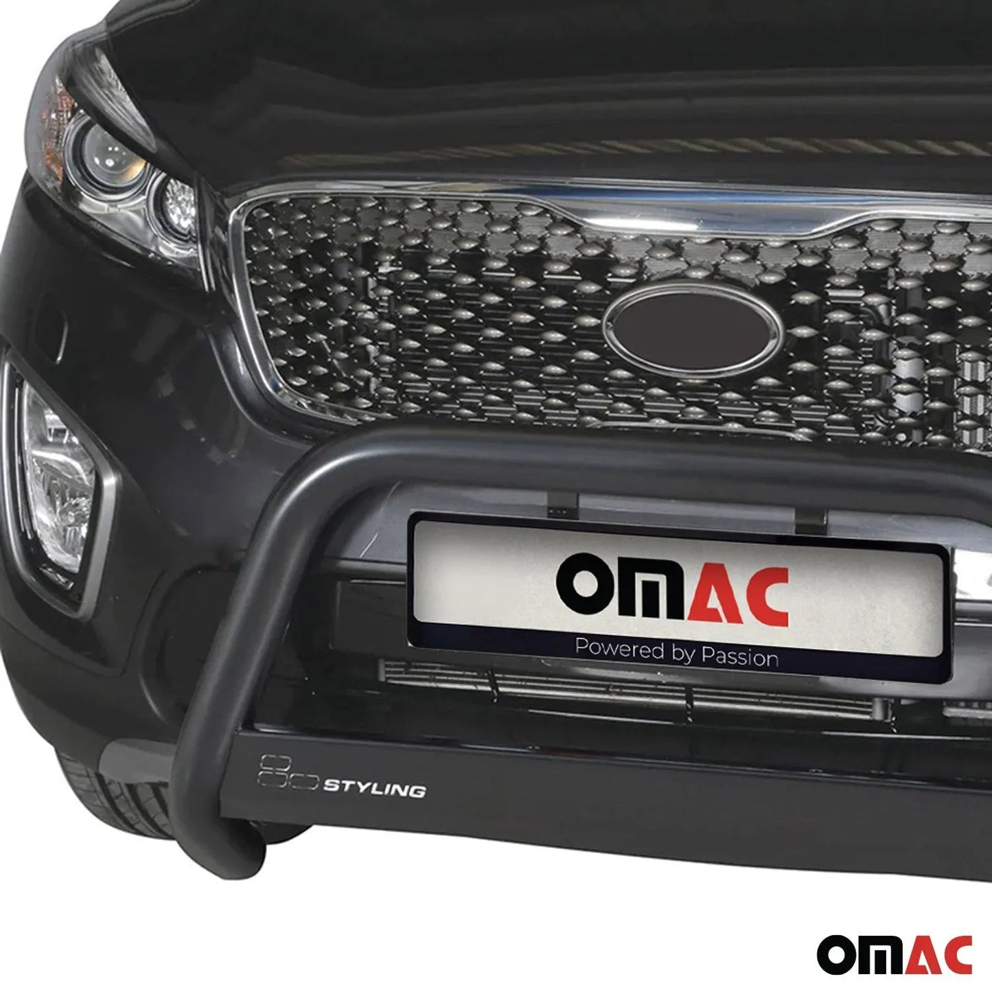OMAC USA Bull Bar Push Front Bumper Grille Guard – Fits 2016–2018 Kia Sorento – Black Steel, 1 Pc