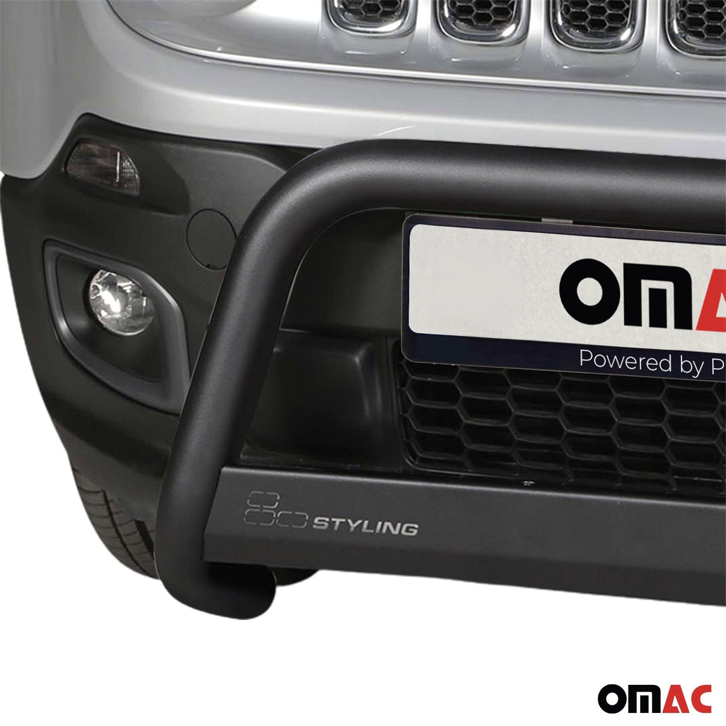 OMAC USA Front Bull Bar for Jeep Renegade – Fits 2015–2018 – Push Front Bumper Grille, Black Stainless Steel, 1-Pc