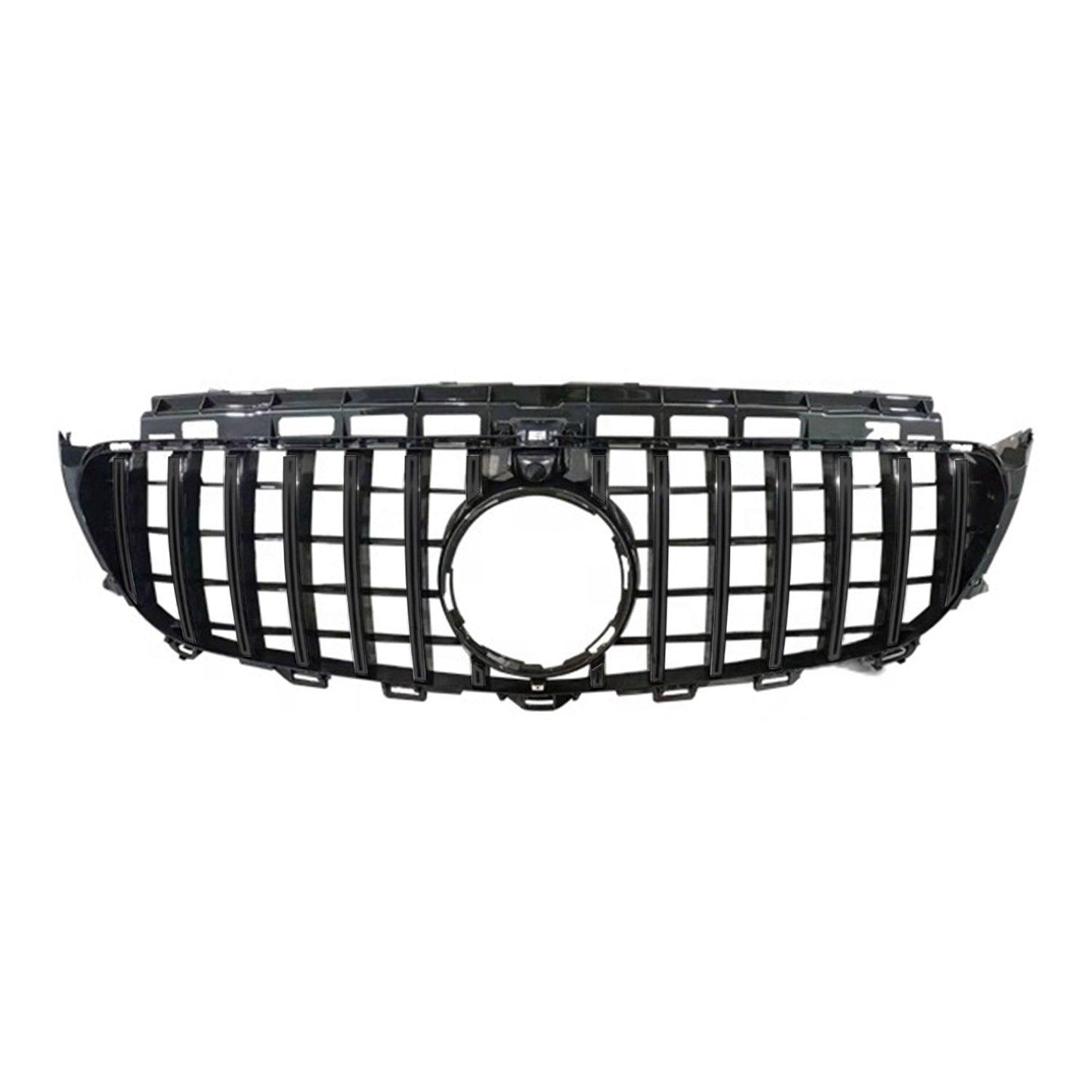 OMAC USA Front Bumper Grille for Mercedes E-Class – Fits 2017–2020 W213 Sedan – GT Style, Black Plastic, 1-Pc