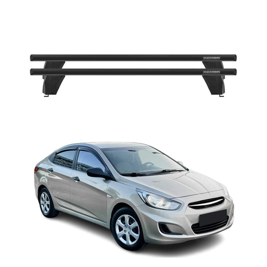 OMAC USA Roof Rack Cross Bars – Fits 2012-2017 Hyundai Accent Hatchback – Aluminium Black (2 Pcs)