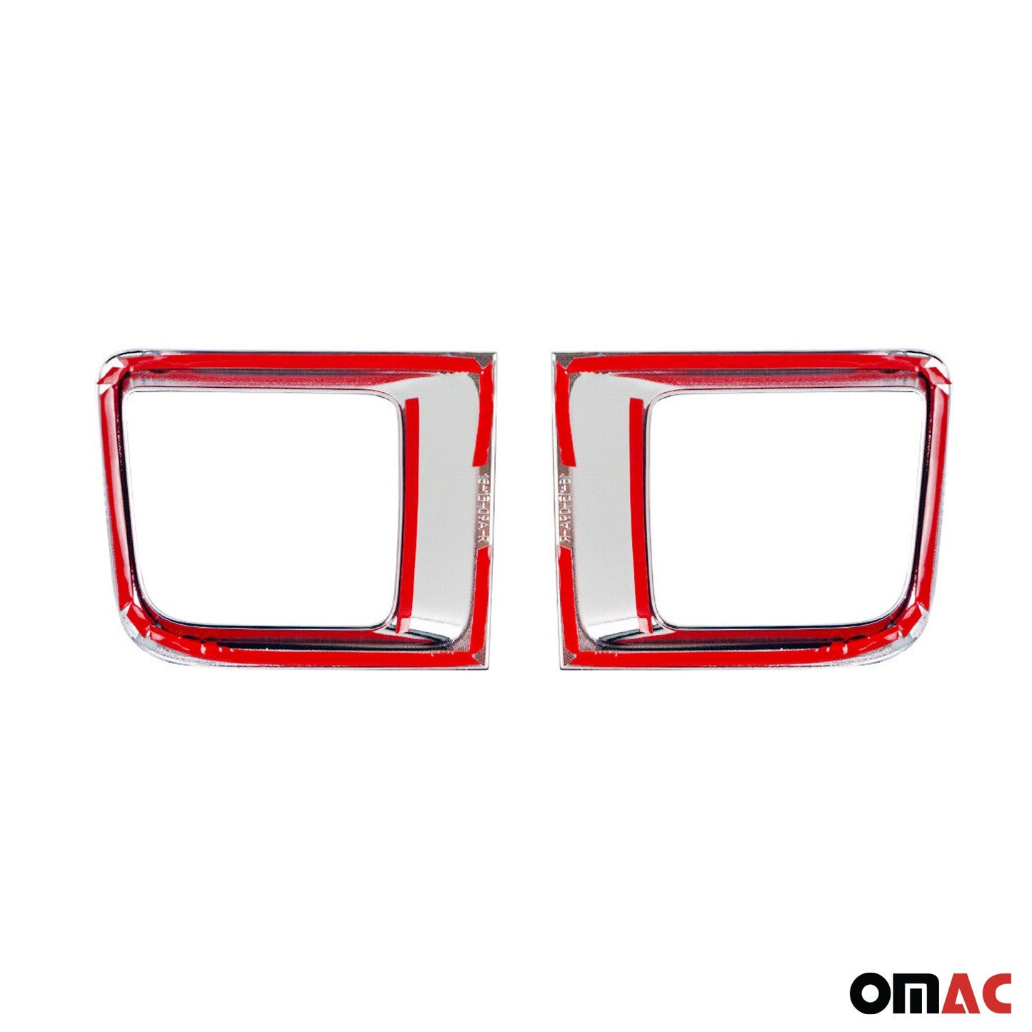 OMAC USA Front Bumper Grill Frame Molding Trim – Fits 2015–2018 Jeep Renegade – ABS Chrome, Silver, 2 Pcs