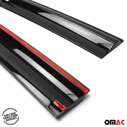 OMAC USA Window Visor Vent Rain Deflectors for Van – Fits 2006-2018 Mercedes Sprinter W906 – Smoke Black Acrylic (2 Pcs)