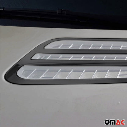 OMAC USA Front Bumper Grill Trim 2Pcs for Vans – Fits 2019–2025 Mercedes Sprinter W907/910 (Stainless Steel, Dark Chrome)