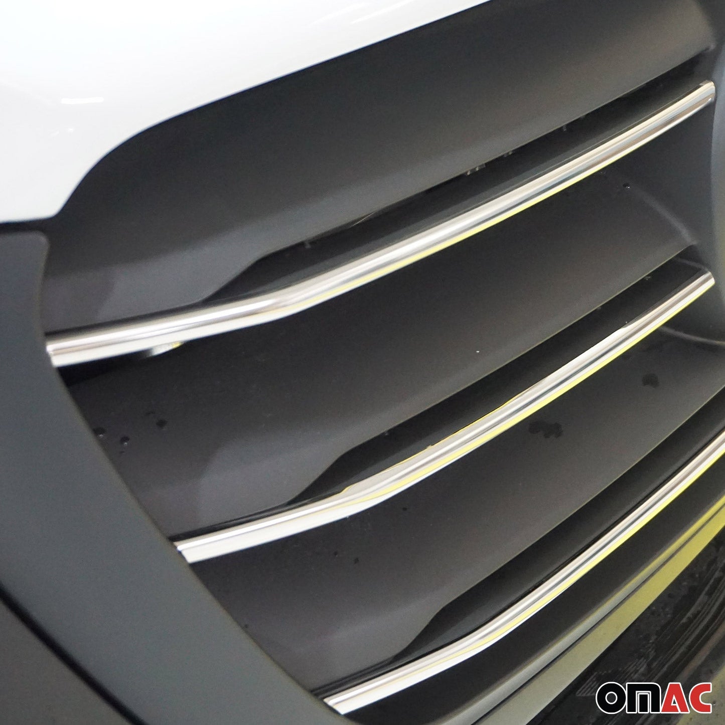 OMAC USA Front Bumper Grill Trim 5Pcs for Vans – Fits 2019–2025 Mercedes Sprinter W907/910 (Stainless Steel, Chrome)