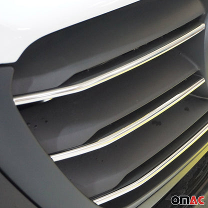 OMAC USA Front Bumper Grill Trim 5Pcs for Vans – Fits 2019–2025 Mercedes Sprinter W907/910 (Stainless Steel, Chrome)