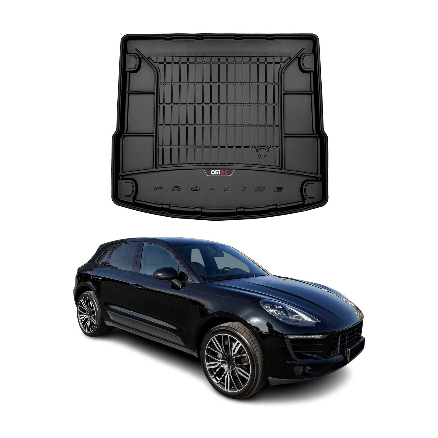 OMAC USA Premium Cargo Liner for Porsche Macan – Fits 2015-2025 – All Weather Heavy Duty TPE Rubber Trunk Mat, Black