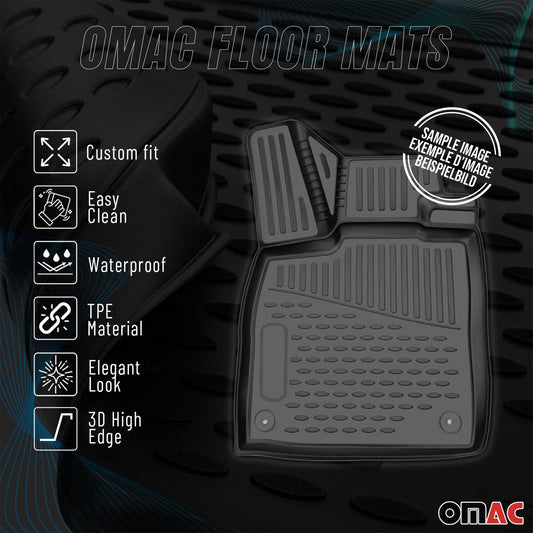 OMAC USA Premium Floor Mats Liners for SUVs – Fits 2008-2012 Jeep Liberty (Black, 4 Pcs, All Weather)