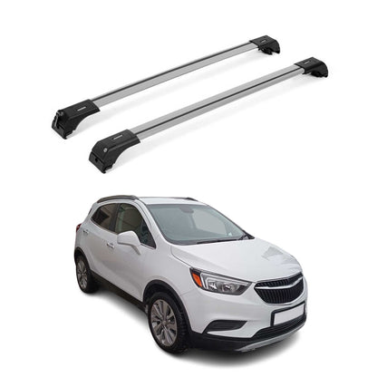 OMAC USA Roof Rack Cross Bars for Car – Fits 2013-2022 Buick Encore (Excludes Panoramic Roof Models) – Aluminium Silver (2 Pcs)