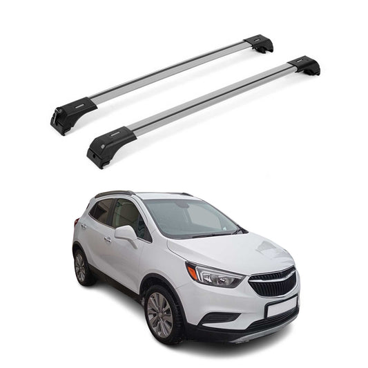 OMAC USA Roof Rack Cross Bars for Car – Fits 2013-2022 Buick Encore (Excludes Panoramic Roof Models) – Aluminium Silver (2 Pcs)