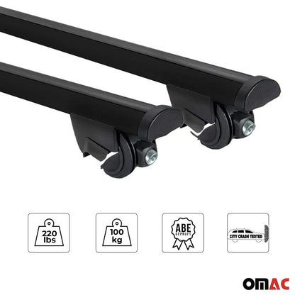 Omac USA Roof Rack Cross Bars Luggage Carrier for SUV – Fits with 2011-2016 Mini Cooper Countryman R60 (2 Pcs, Black, Aluminum)