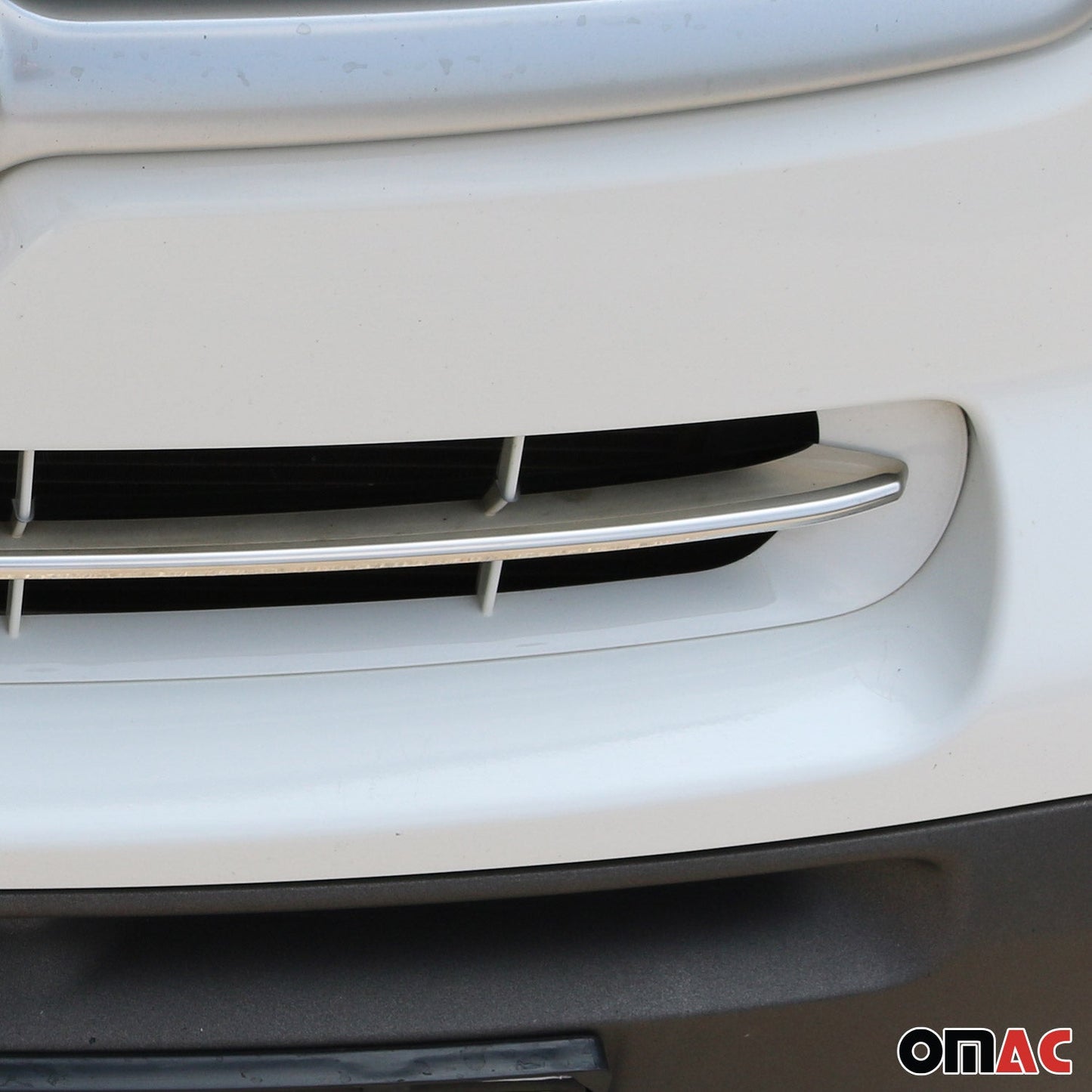 OMAC USA Front Bumper Grill Trim Molding for Cars – Fits 2014–2020 Fiat 500L Popstar - 1Pc (Stainless Steel, Chrome)