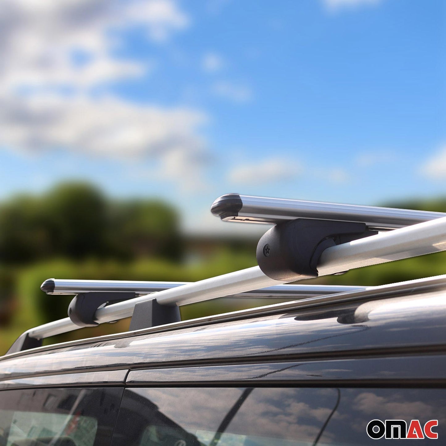 Omac USA Roof Rack Cross Bars Luggage Carrier for SUV – Fits with 2017-2025 Mazda CX-5 (2 Pcs, Silver, Aluminum)
