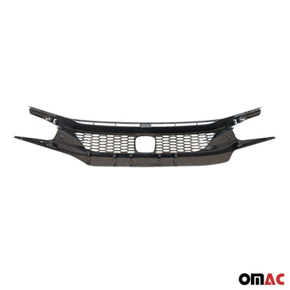 OMAC USA Front Bumper Grille for Hatchback – Fits 2016-2018 Honda Civic Type-R – Sporty Style Black Plastic