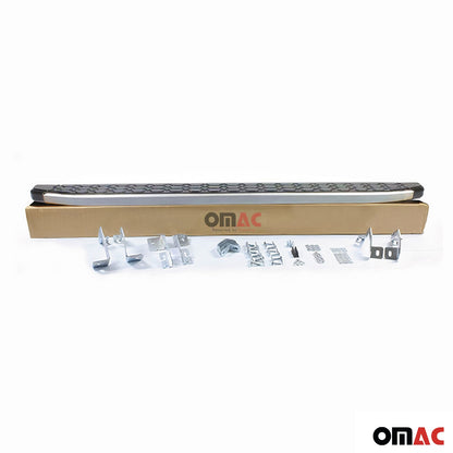 Omac USA Aluminum Running Boards, Side Steps for Van – Fits with 2010-2013 Ford Transit Connect L1 SWB – Silver & Black (2 Pcs)