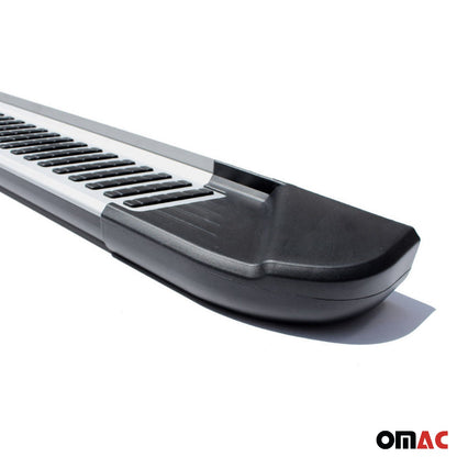 Omac USA Aluminum Running Boards, Side Steps for SUV – Fits with 2002-2007 Jeep Liberty – Silver & Black (2 Pcs)