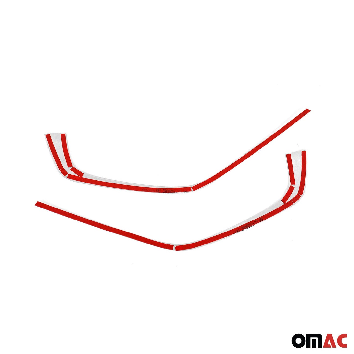 OMAC USA Front Bumper Grill Trim Molding for SUVs – Fits 2019–2025 Toyota RAV4 - 2Pcs (Stainless Steel, Silver)