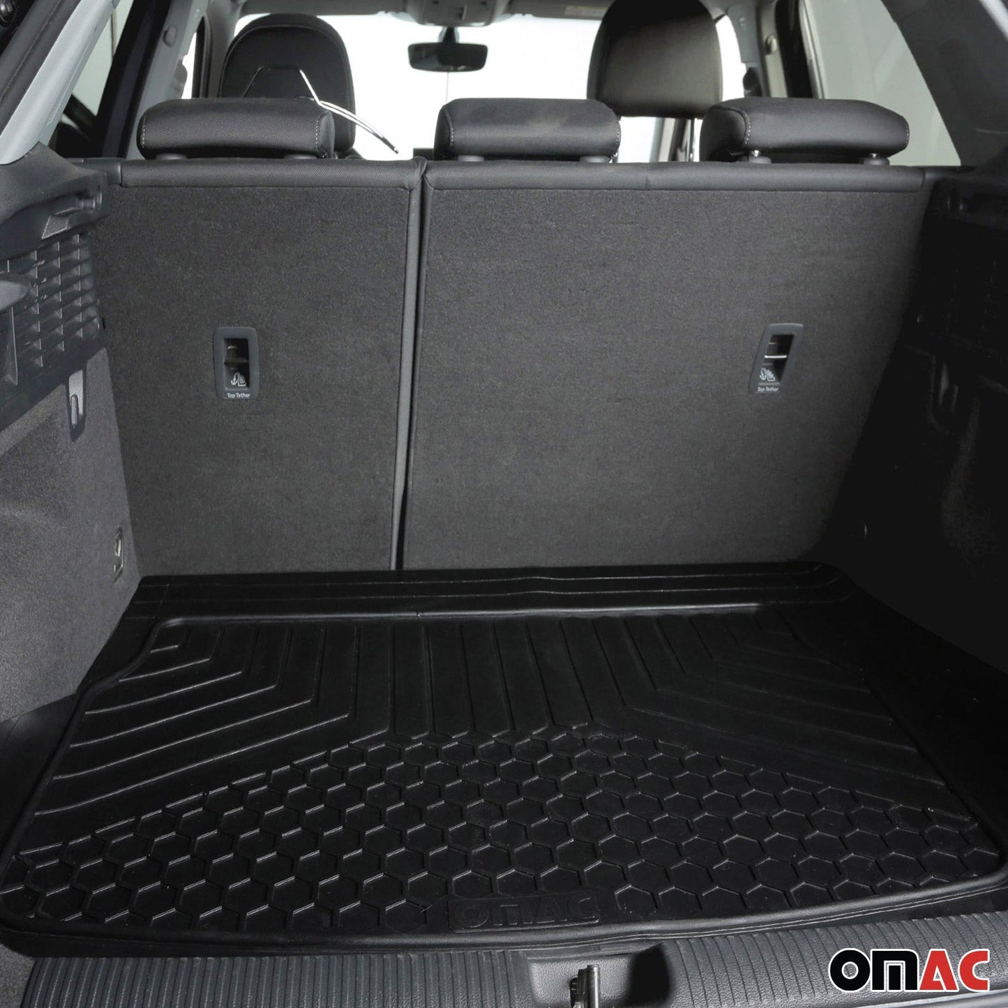 Omac USA Semi-Custom Rubber Cargo Mat Liner for Cars – Fits with Mini (1 Pc, All Weather, Black)