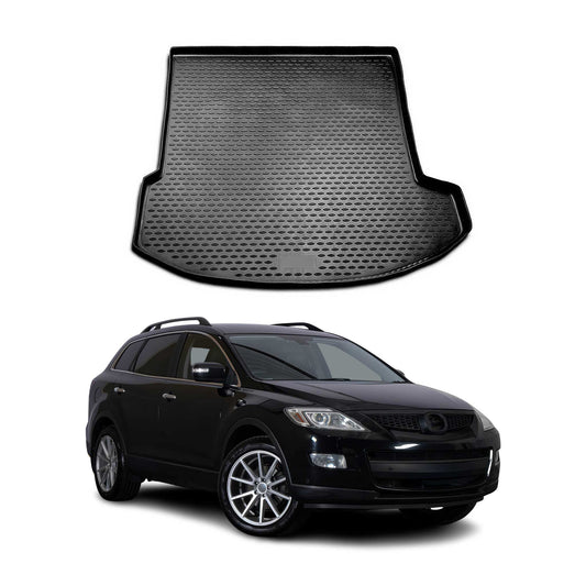 OMAC USA Semi-Custom Fit Cargo Liner Trunk Mat for SUV – Fits 2007–2015 Mazda CX-9 Long Wheelbase (Black, Waterproof)