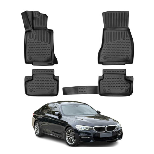 Omac USA Premium Rubber Floor Mats Liners for Cars – Fits with 2017-2023 BMW 5 Series G30/G31 Sedan & Touring (4 Pcs)