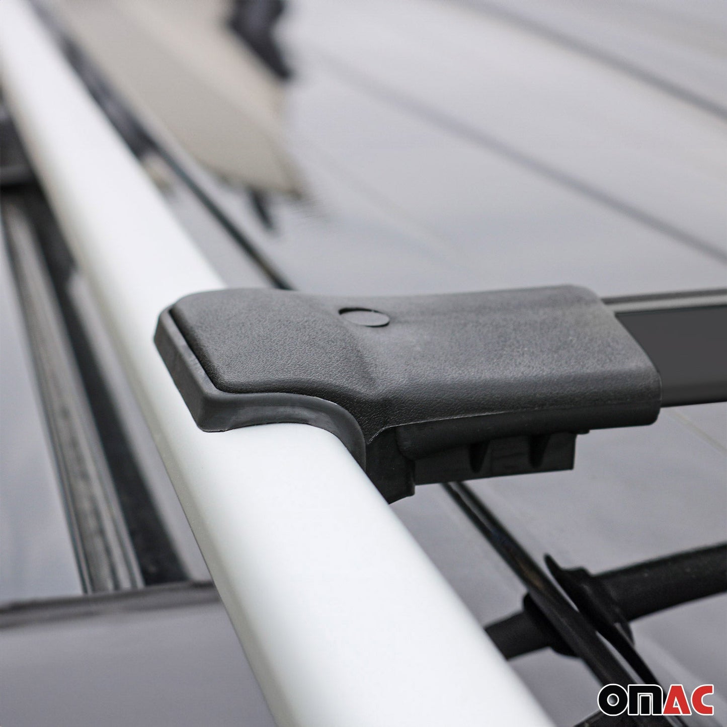 OMAC USA Roof Rack Cross Bars for SUV – Fits 2011-2024 Mitsubishi Outlander Sport (Raised Rails) – Aluminium Black (2 Pcs)