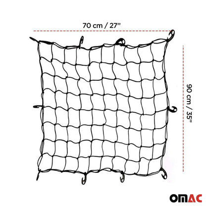 OMAC USA Floor Style Trunk Cargo Net Mesh Storage Organizer – Fits with Car / SUV / Truck – 27" x 35", Black (1PC)