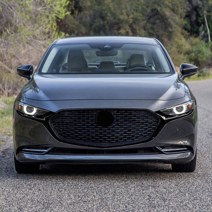 OMAC USA Grille Overlay for Sedan – Fits 2019-2025 Mazda 3 – Gloss Black ABS Plastic (2 Pcs)