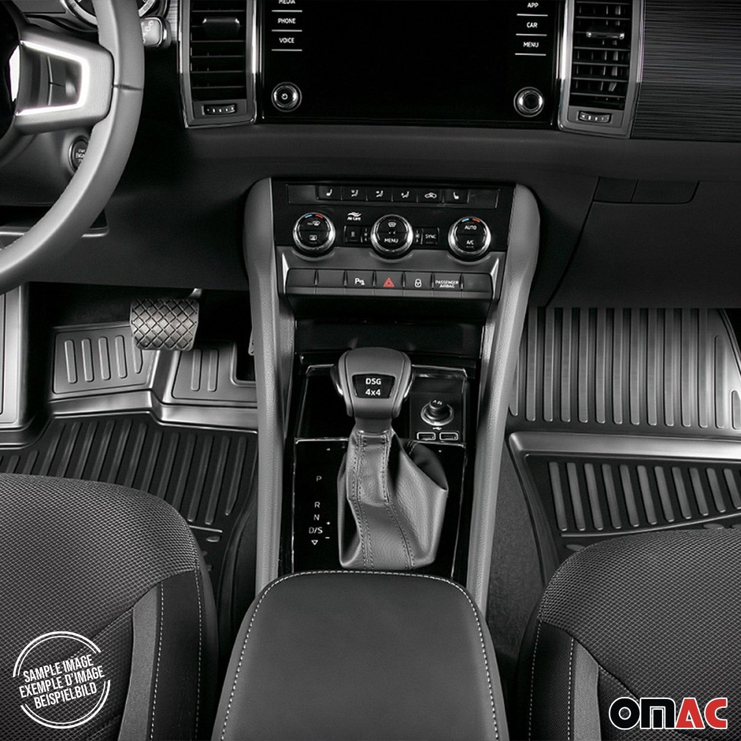 Omac USA Premium Rubber Floor Mats Liners for Cars – Fits with 2014-2018 BMW X5 F15/F85 (4 Pcs)