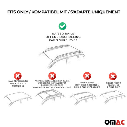 Omac USA Roof Rack Cross Bars Luggage Carrier for SUV – Fits with 2017-2025 Mazda CX-5 (2 Pcs, Silver, Aluminum)