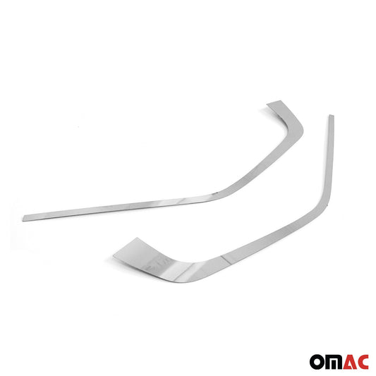 OMAC USA Front Bumper Grill Trim Molding for SUVs – Fits 2019–2025 Toyota RAV4 - 2Pcs (Stainless Steel, Silver)