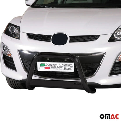 OMAC USA Bull Bar Push Front Bumper Grille for SUVs – Fits 2010–2012 Mazda CX-7 (Black Steel, 1Pc)