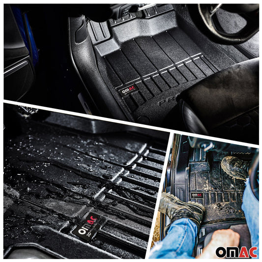 Omac USA Premium Rubber Floor Mats & Cargo Liner for Cars – Fits with 2007-2015 Audi Q7 4L (5 Pcs)