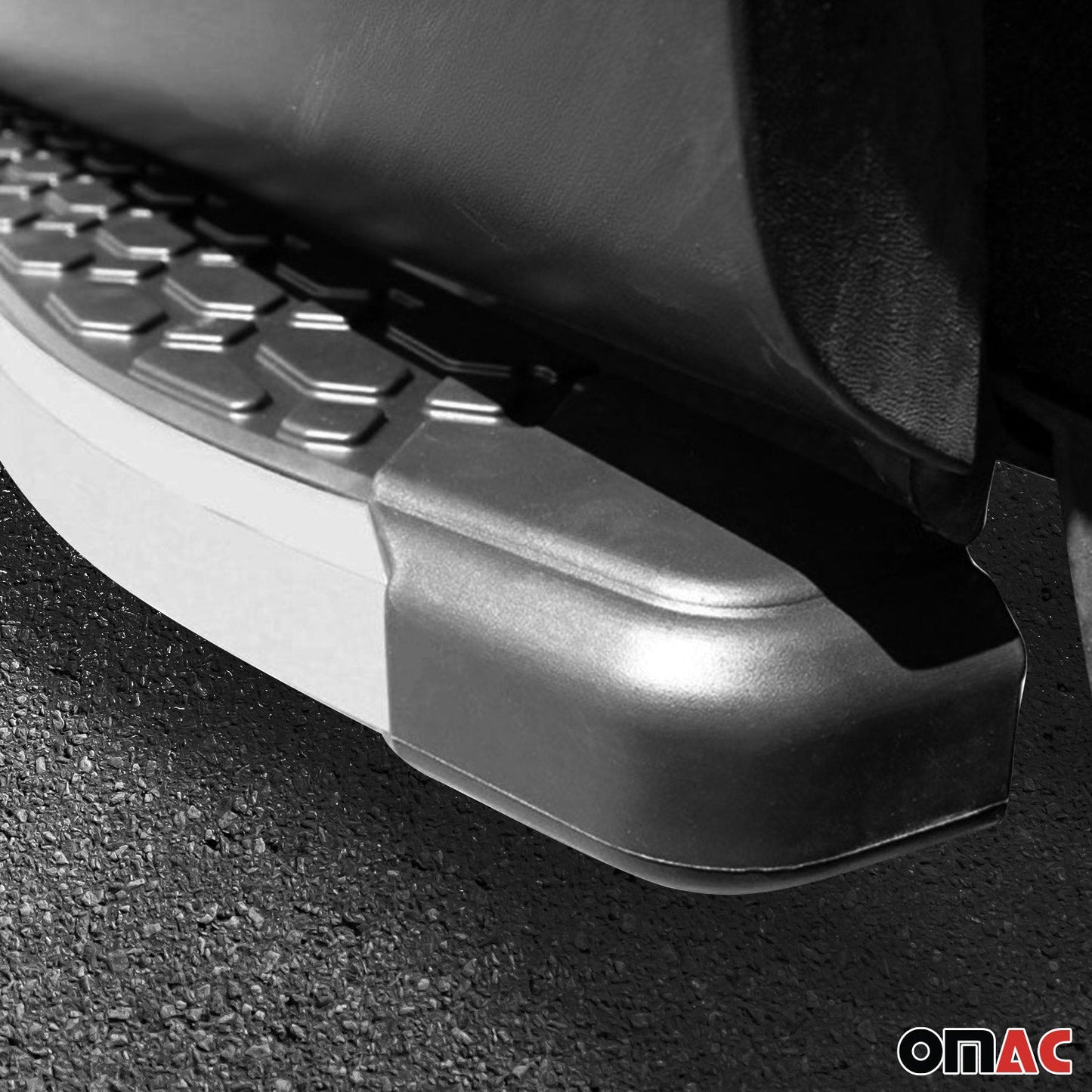Omac USA Aluminum Running Boards, Side Steps for SUV – Fits with 2009-2017 Audi Q5 / SQ5 – Silver & Black (2 Pcs)