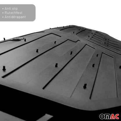 Omac USA Semi-Custom Rubber Floor Mats Liners for Cars – Fits with 2022-2024 Audi A3 (4 Pcs, All Weather, 3D Black Waterproof)