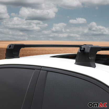 OMAC USA Roof Rack Cross Bars Luggage Carrier for Fix Point – Fits with 2004-2012 BMW 3 Series E90 Sedan / E91 Touring – Aluminium Black (2 Pcs)