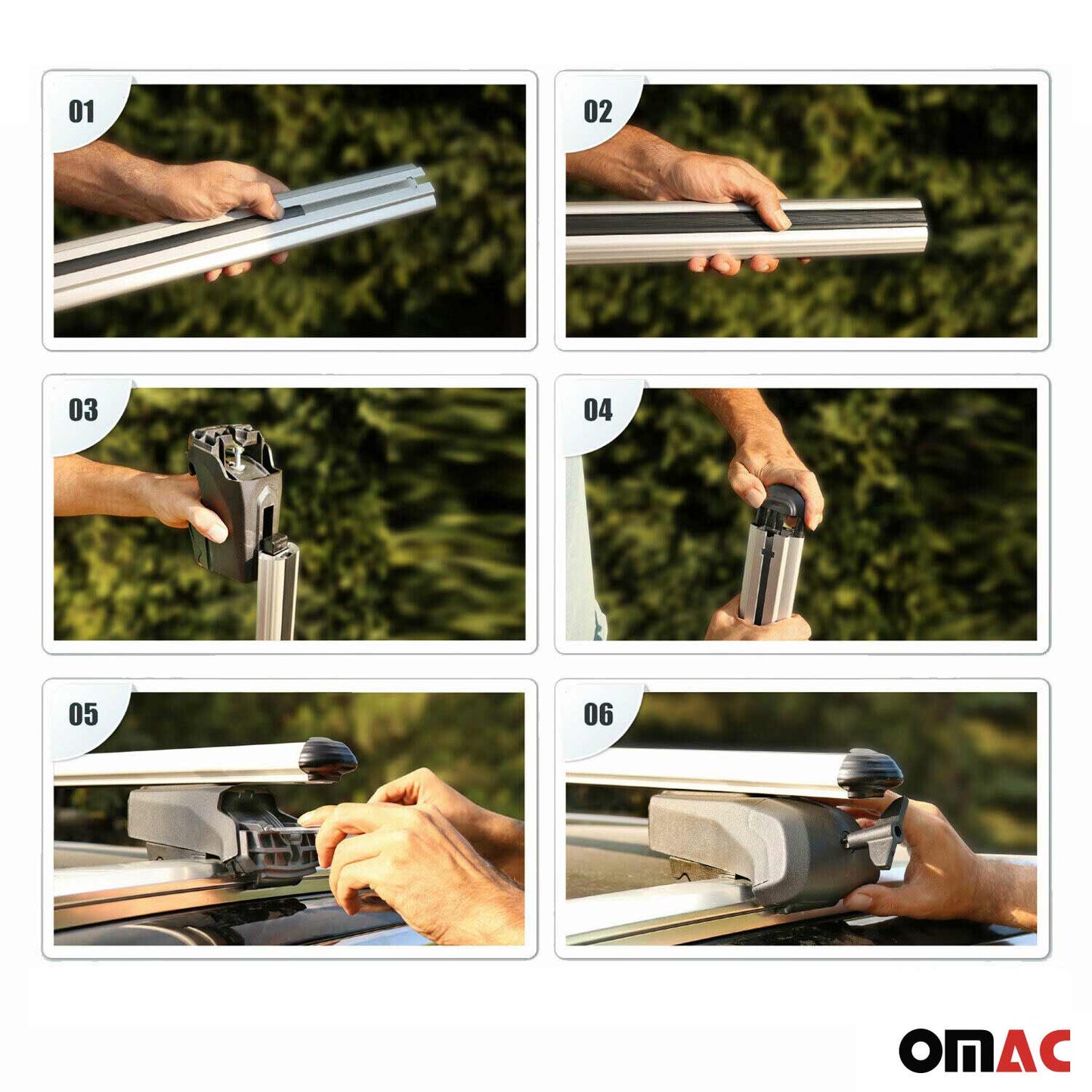 OMAC USA Roof Rack Cross Bars for Car – Fits 2011-2016 Kia Sportage (Excludes Models Without OEM Fixed Points) – Aluminium Black (2 Pcs)