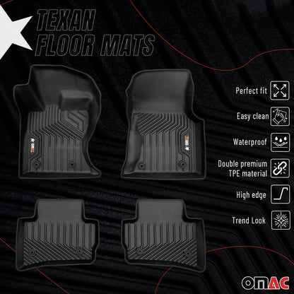 OMAC USA Premium Floor Mats Liners for SUV – Fits 2017–2025 Jaguar F-Pace – All Weather Heavy Duty Black (4 Pcs)