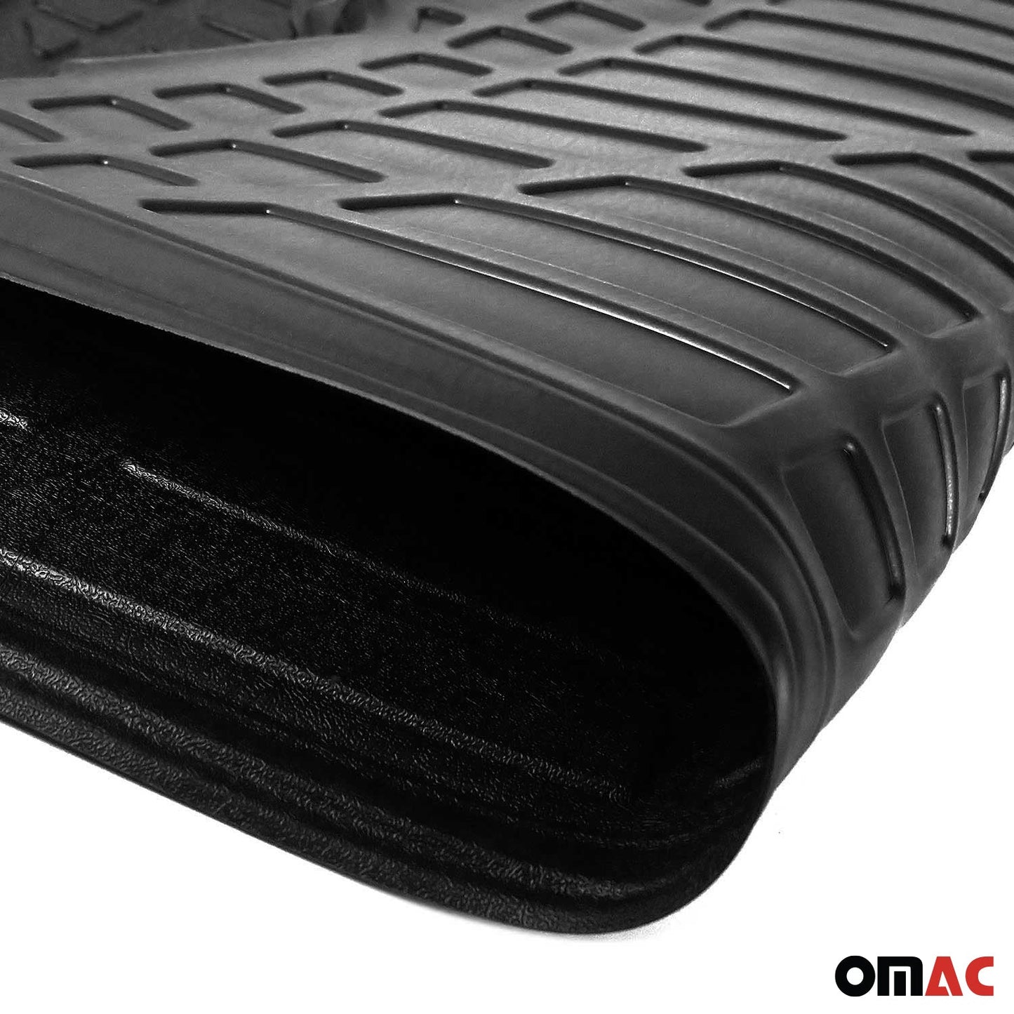 OMAC USA Cargo Liner Trunk Rubber Mat for SUV – Fits with 2018-2025 Audi Q5 / Q5 PHEV / SQ5 – All Weather, Black (1PC)