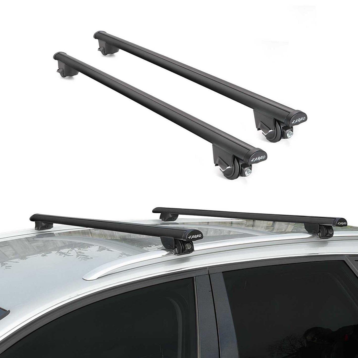 Omac USA Roof Rack Cross Bars Luggage Carrier for SUV – Fits with 2011-2016 Mini Cooper Countryman R60 (2 Pcs, Black, Aluminum)