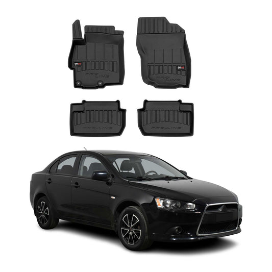 OMAC USA Premium Floor Mats Liners for Cars – Fits 2008-2017 Mitsubishi Lancer / Lancer Evo (Black, 4 Pcs, All Weather Heavy Duty)