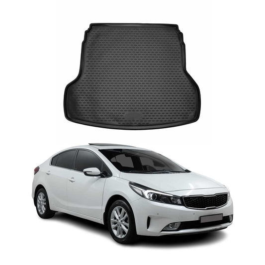 OMAC USA Semi-Custom Fit Cargo Liner Trunk Mat for Cars – Fits 2019–2024 Kia Forte (Black, Waterproof)