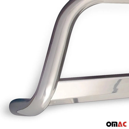 OMAC USA Bull Bar Push Front Bumper Grille – Fits 2019-2024 Jeep Renegade – Stainless Steel Front Guard, Silver (1 Pc)