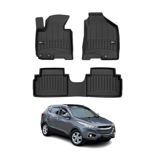 OMAC USA Premium Floor Mats Liners Full Set All Weather Heavy Duty for SUV – Fits with 2010-2015 Hyundai Tucson – Black (3 Pcs)