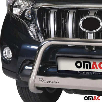 OMAC USA Bull Bar Push Front Bumper Grille for SUV – Fits 2014-2019 Lexus GX460 – Heavy Duty Steel, Silver (1 Pc)