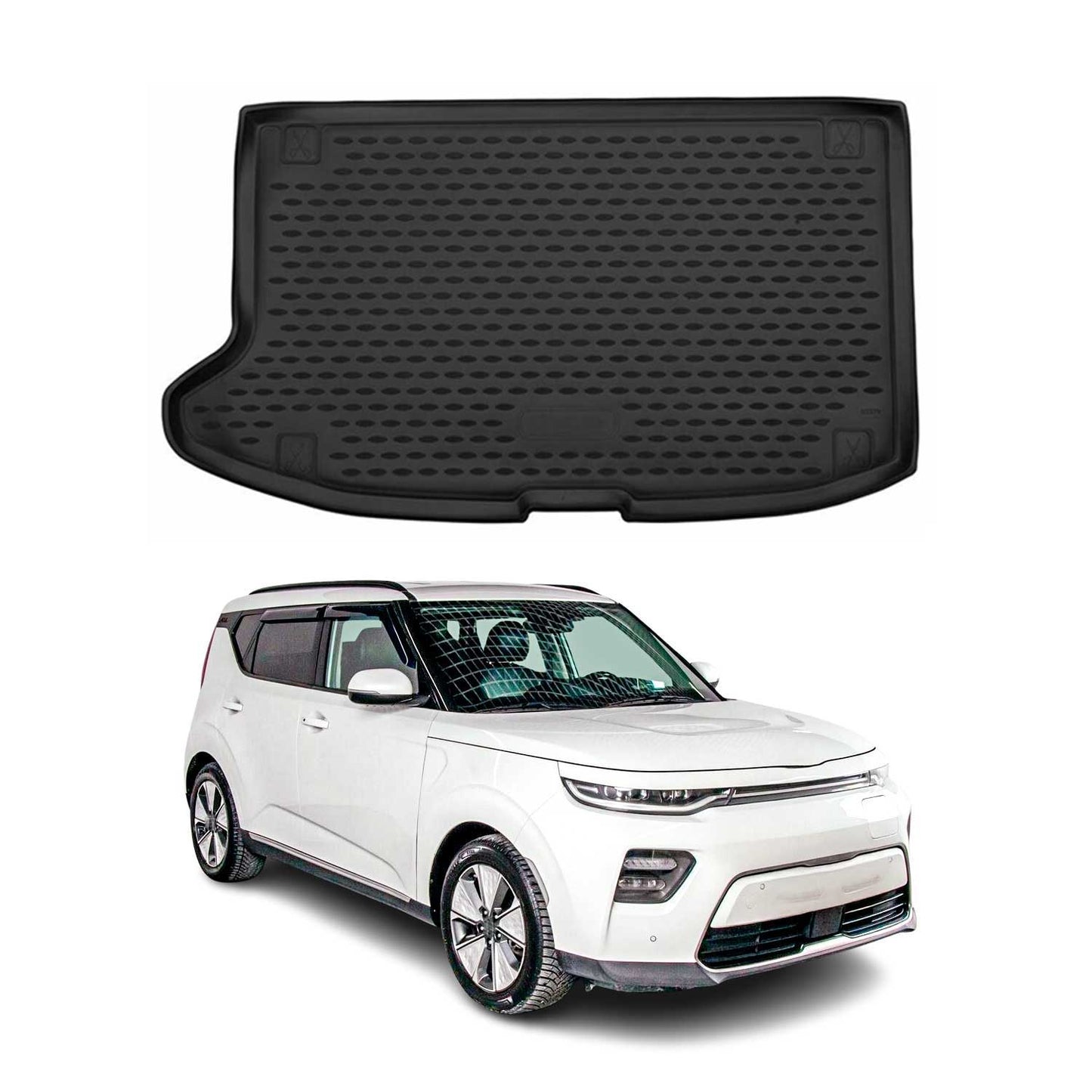 OMAC USA Semi-Custom Fit Cargo Liner Trunk Mat for SUVs – Fits 2020–2024 Kia Soul (Black, Waterproof)