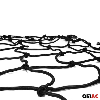 OMAC USA Floor Style Trunk Cargo Net Mesh Storage Organizer – Fits with Car / SUV / Truck – 27" x 35", Black (1PC)