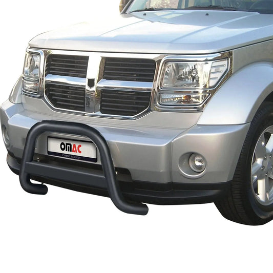 OMAC USA Bull Bar Push Front Bumper Grille for SUVs – Fits 2007–2012 Dodge Nitro (Black, 1Pc)